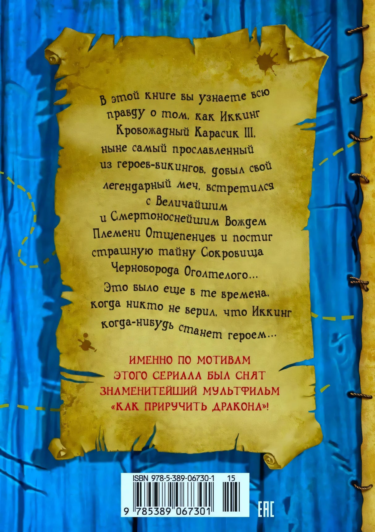Задняя обложка с аннотацией, штрихкодом и синей рамкой