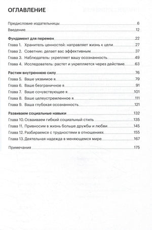 Страница оглавления книги с разделами и номерами страниц