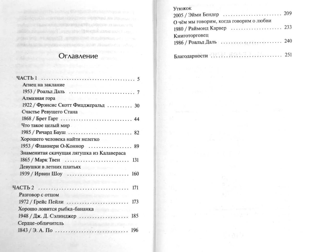 Разворот с оглавлением книги