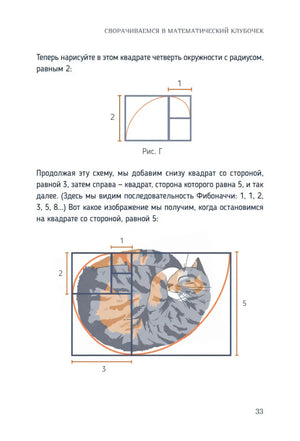 Страница 33: кошка в сетке и спираль Фибоначчи