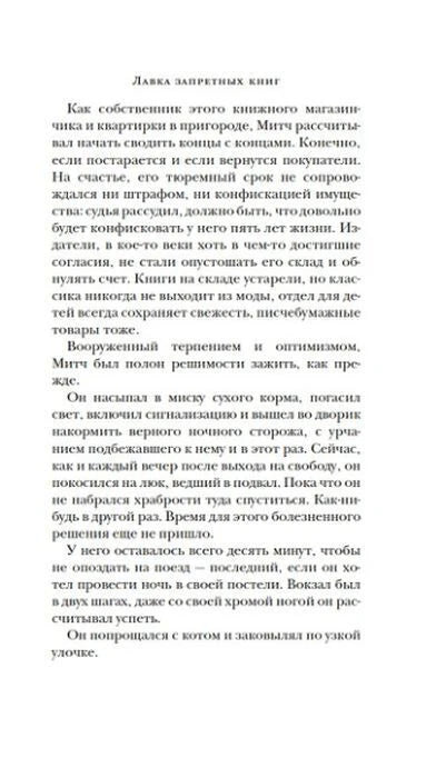 Страница романа «Лавка запретных книг» с фрагментом текста.