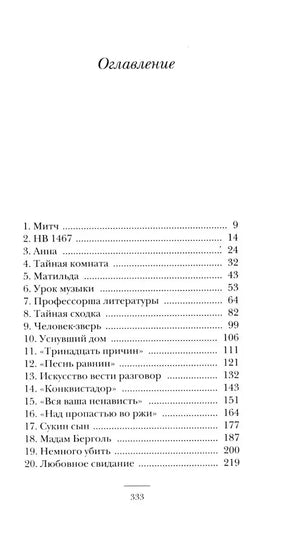 Чёткая первая страница оглавления с главами 1–20.