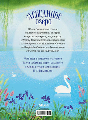 Задняя обложка с аннотацией на фоне озера и лебедя