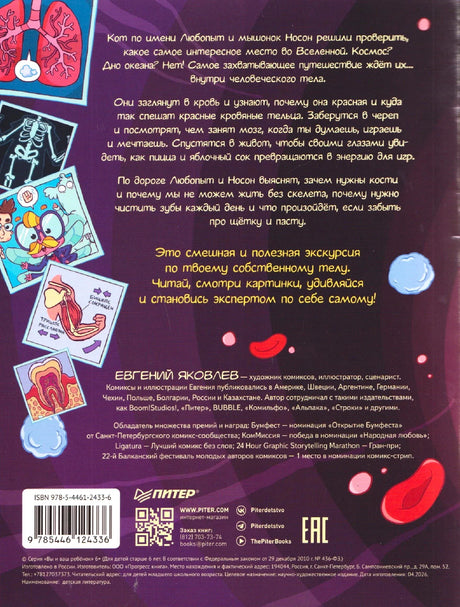 Задняя обложка с описанием, иллюстрациями, ISBN и логотипом «Питер»