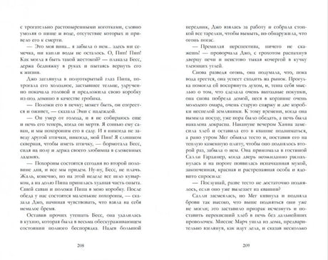 Разворот страниц 208–209 с русским текстом романа «Маленькие женщины».