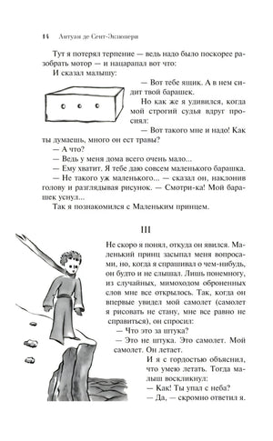 Страница 14 с ящиком и Маленьким принцем на скале