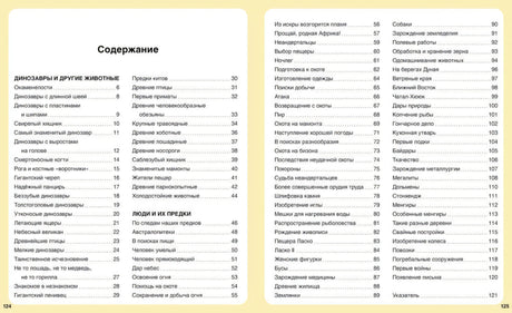 Разворот «Содержание» с перечнем тем и номерами страниц.