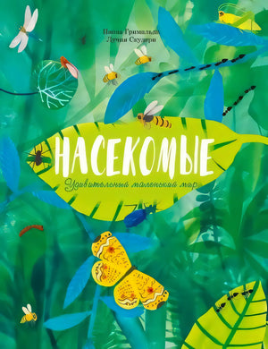Обложка книги «Насекомые. Удивительный маленький мир» с иллюстрацией бабочки на листе