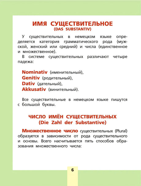 Страница 6 с разделом «Имя существительное»