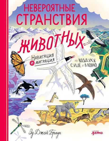 Передняя обложка с птицами, китами, бабочкой и африканскими животными