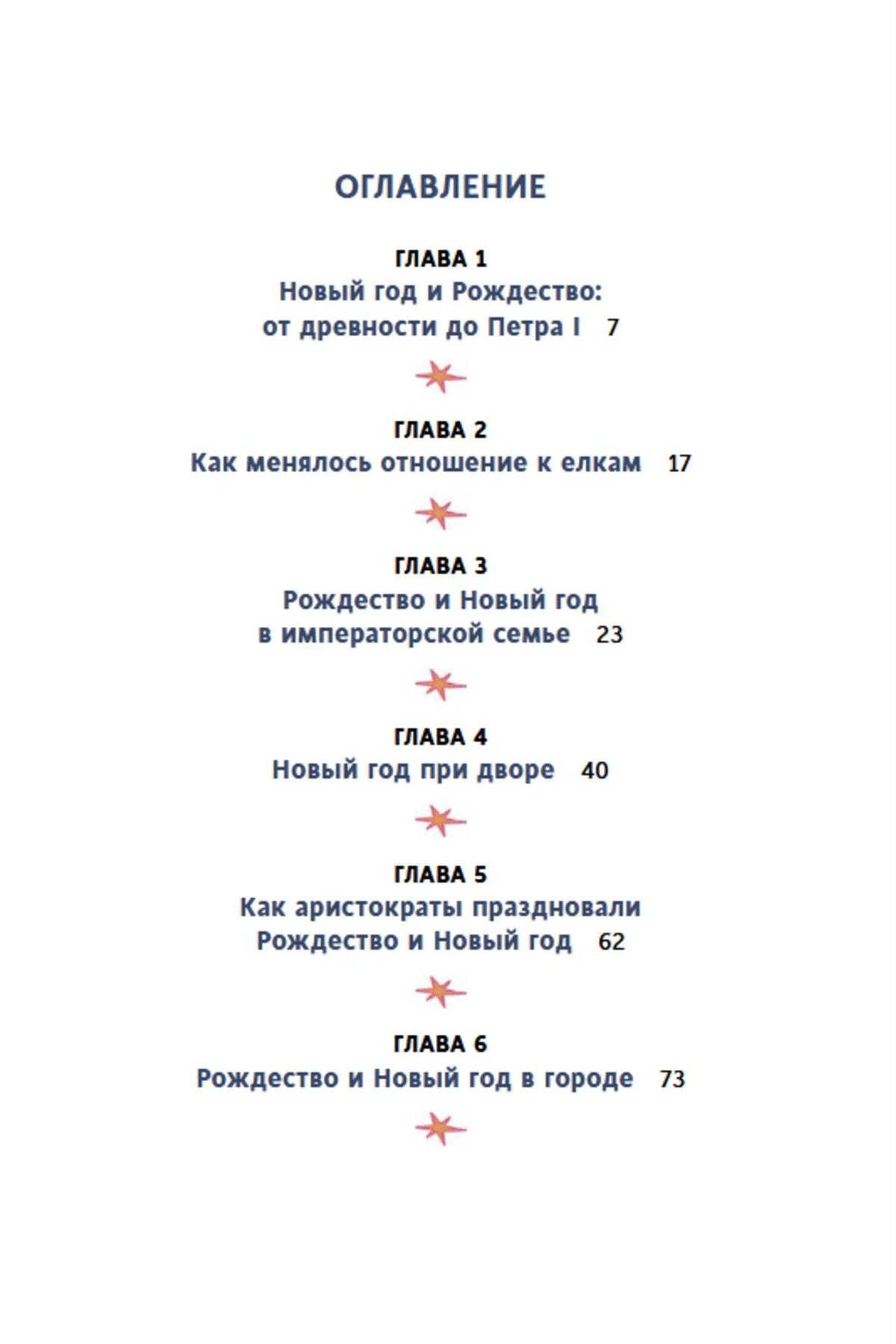 Первая страница оглавления с главами 1–6
