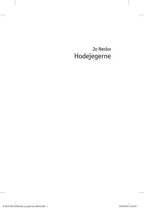 Титульная страница с именем Jo Nesbø и норвежским названием Hodejegerne