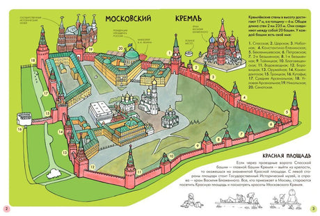 Разворот «Московский Кремль» с картой