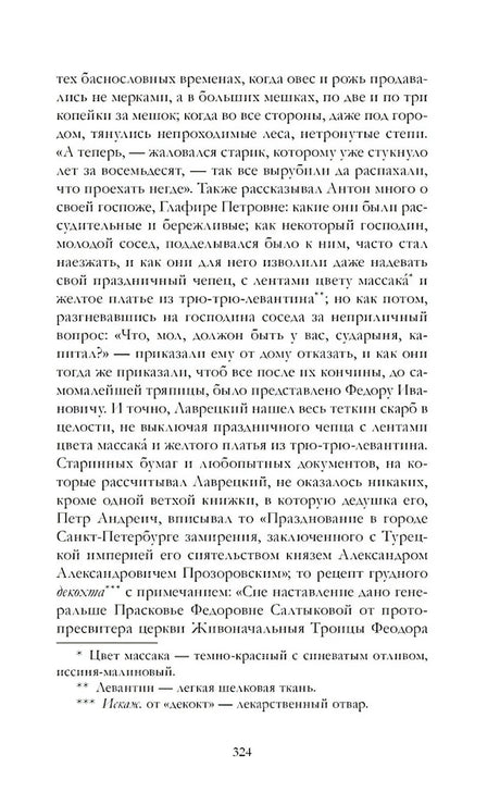 Страница 324 романа «Дворянское гнездо» с примечаниями.