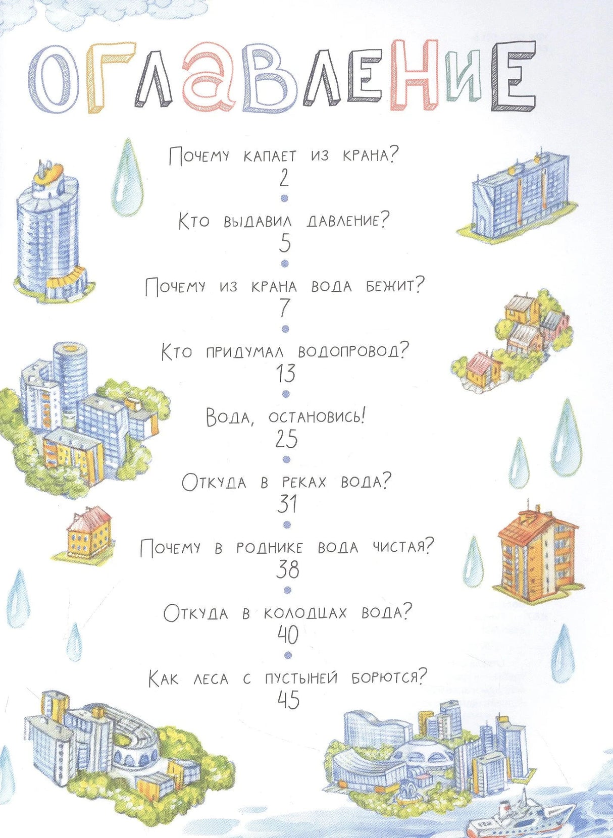 Оглавление книги с перечнем глав и страниц