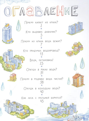 Оглавление книги с перечнем глав и страниц