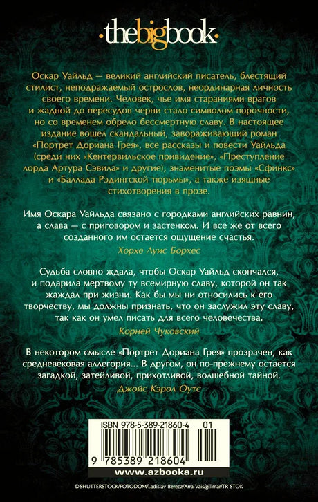 Задняя обложка с аннотацией, отзывами, логотипом the big book и штрихкодом.