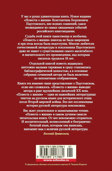 Задняя обложка с аннотацией, штрихкодом и ISBN