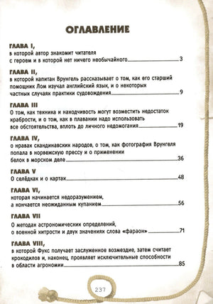 Первая страница оглавления книги с главами I–VIII, страница 237