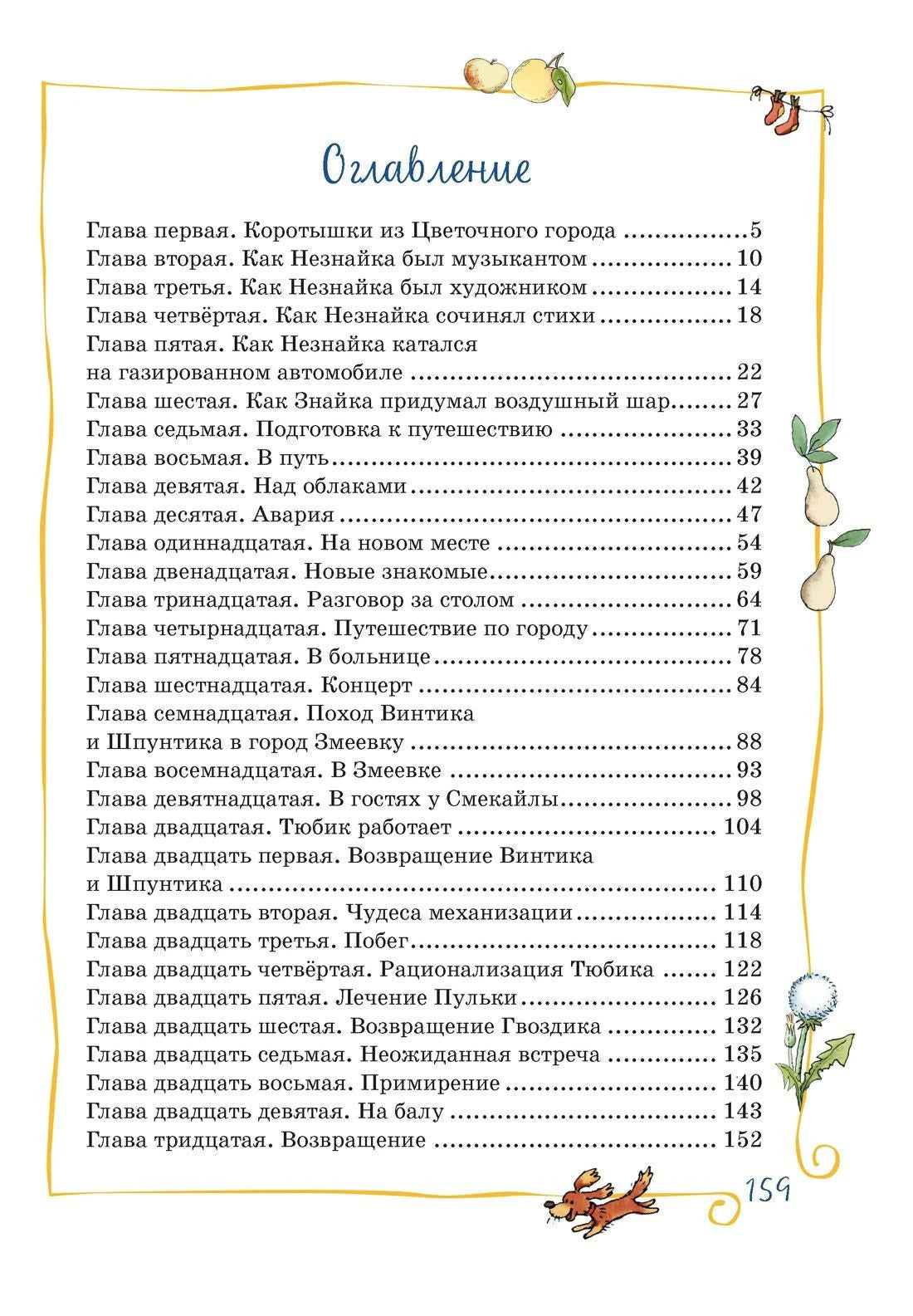 Страница «Оглавление» с перечнем глав и номерами страниц.
