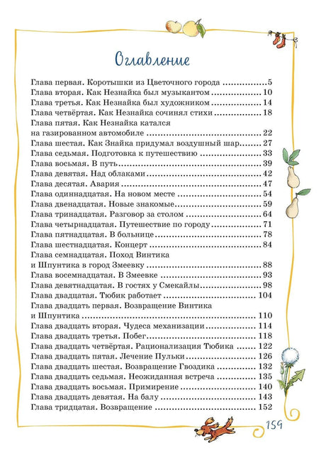 Страница «Оглавление» с перечнем глав и номерами страниц.