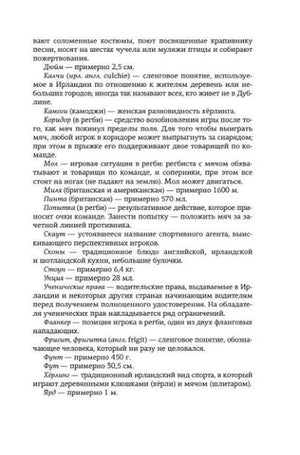 Страница словаря терминов с пояснениями ирландских слов