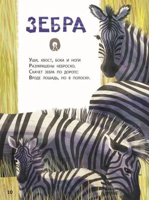 Страница 10: раздел «Зебра» с зебрами