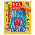 Обложка книги «Тело человека» серии «100 секретных окошек» с анатомической схемой