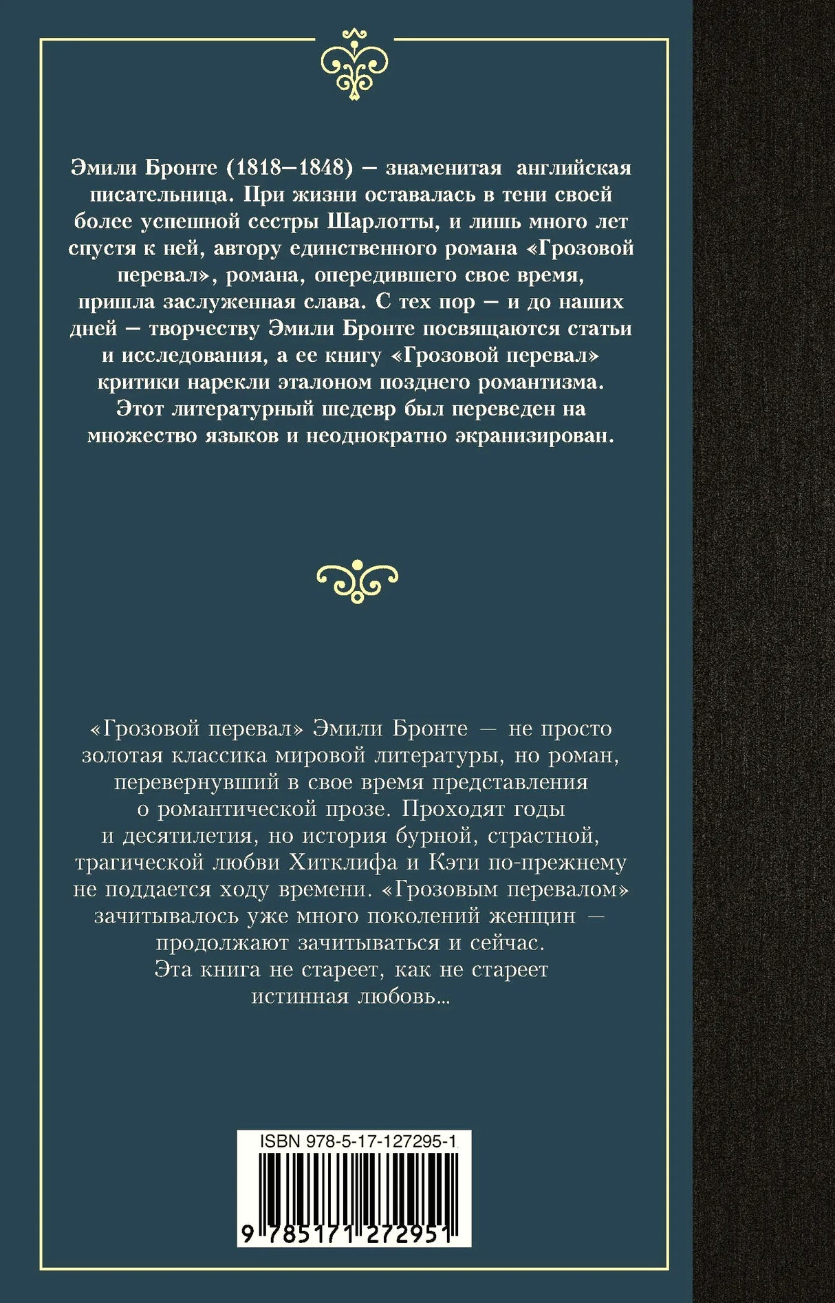 Задняя обложка с аннотацией и ISBN