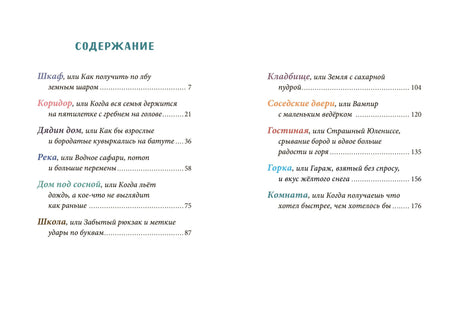 Содержание книги с названиями глав
