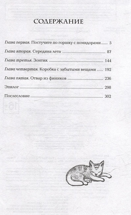 Содержание: главы о помидорах, лете, зонтике, забытых вещах, отваре из фиников