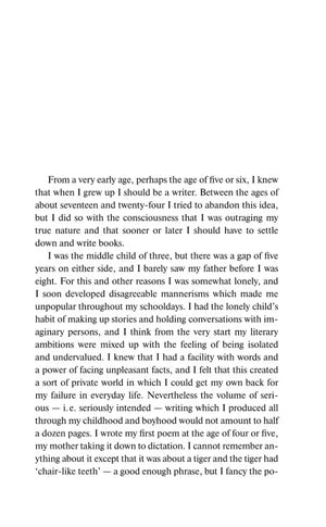 Текстовая страница эссе Why I Write? с началом абзаца From a very early age