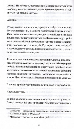 Страница 10 с фрагментом текста о дороге вглубь и ущелье