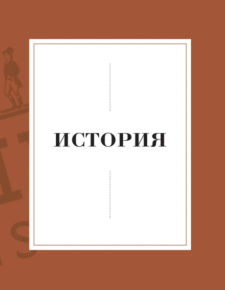 Разделитель главы «История» на коричневом фоне
