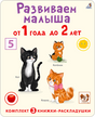 Обложка книжки «Развиваем малыша от 1 года до 2 лет» с иллюстрациями котят.