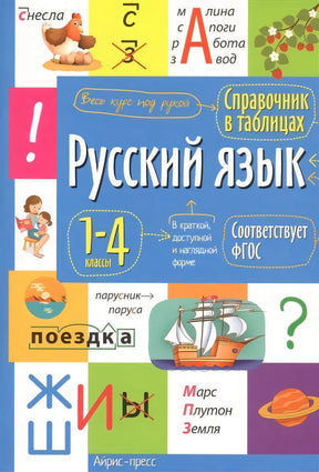 Лицевая обложка справочника «Русский язык. 1–4 классы».