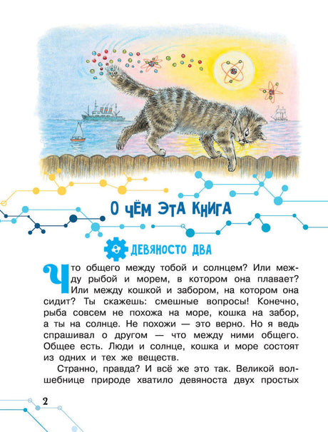 Страница 2 с рисунком кота и началом главы «О чём эта книга»