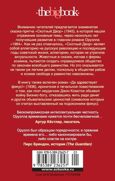 Задняя обложка с аннотацией, отзывами, штрихкодом и логотипом thebigbook.