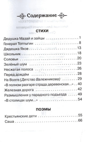 Страница содержания книги: стихи и поэмы Н. А. Некрасова