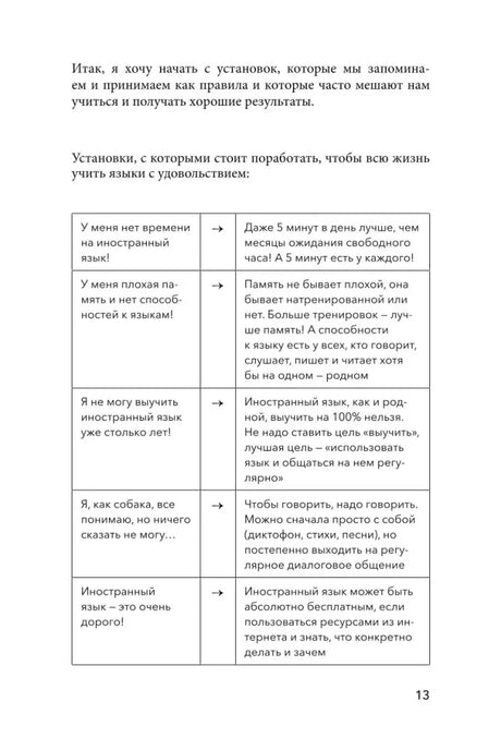 Таблица установок об изучении иностранного языка, страница 13