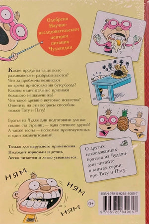 Задняя обложка с описанием книги, иллюстрациями и штрихкодом
