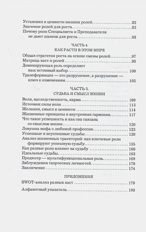 Вторая страница оглавления с частями 4–5, приложениями и указателем