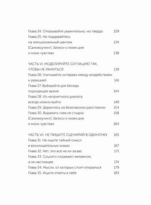 Страница оглавления с главами 24–35 и названиями частей VI и VII.