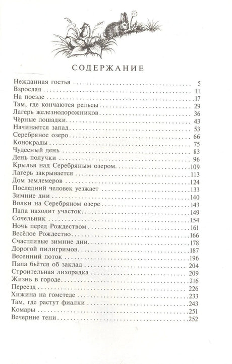 Страница содержания с перечнем глав книги «У Серебряного озера»