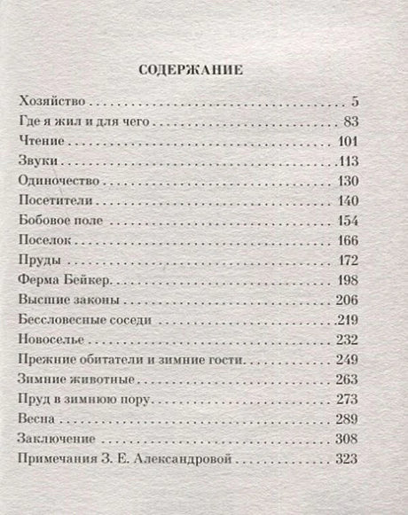 Страница содержания с перечнем глав и номерами страниц