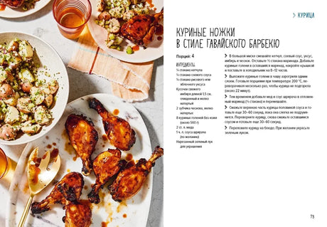 Разворот рецепта куриных ножек в стиле гавайского барбекю.
