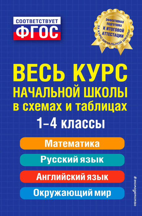 Лицевая обложка пособия «Весь курс начальной школы в схемах и таблицах» для 1–4 классов