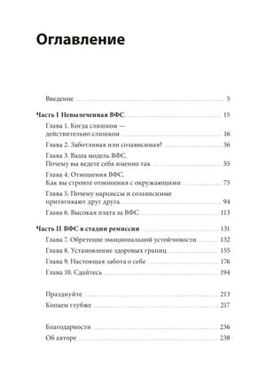 Оглавление с главами и номерами страниц