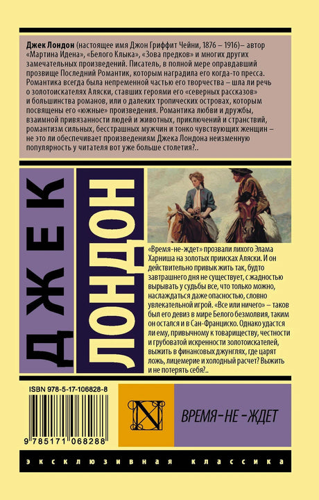 Задняя обложка «Время-не-ждет» с аннотацией, штрихкодом и фрагментом картины.