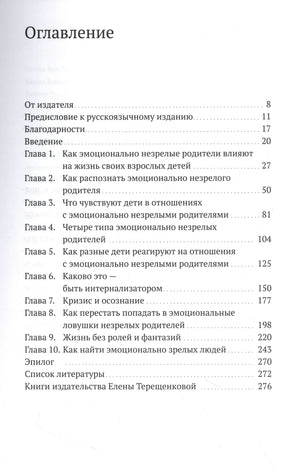 Страница оглавления с главами и номерами страниц